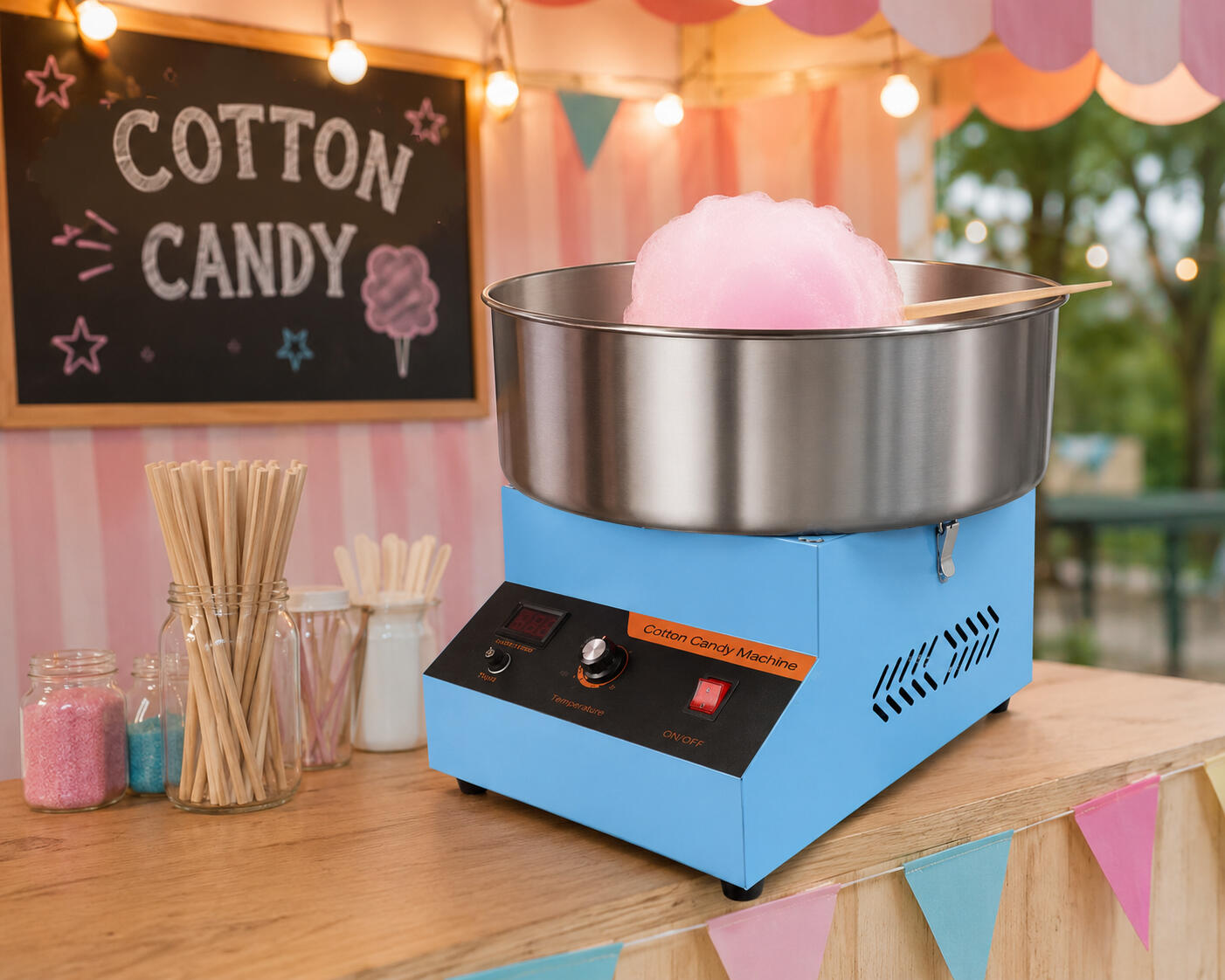Zuckerwatte-Maschine in Nürnberg mieten – ideal für Kindergeburtstag, Hochzeit und Firmenfeier. Ab 40 € pro Tag. Jetzt Termin per WhatsApp anfragen!